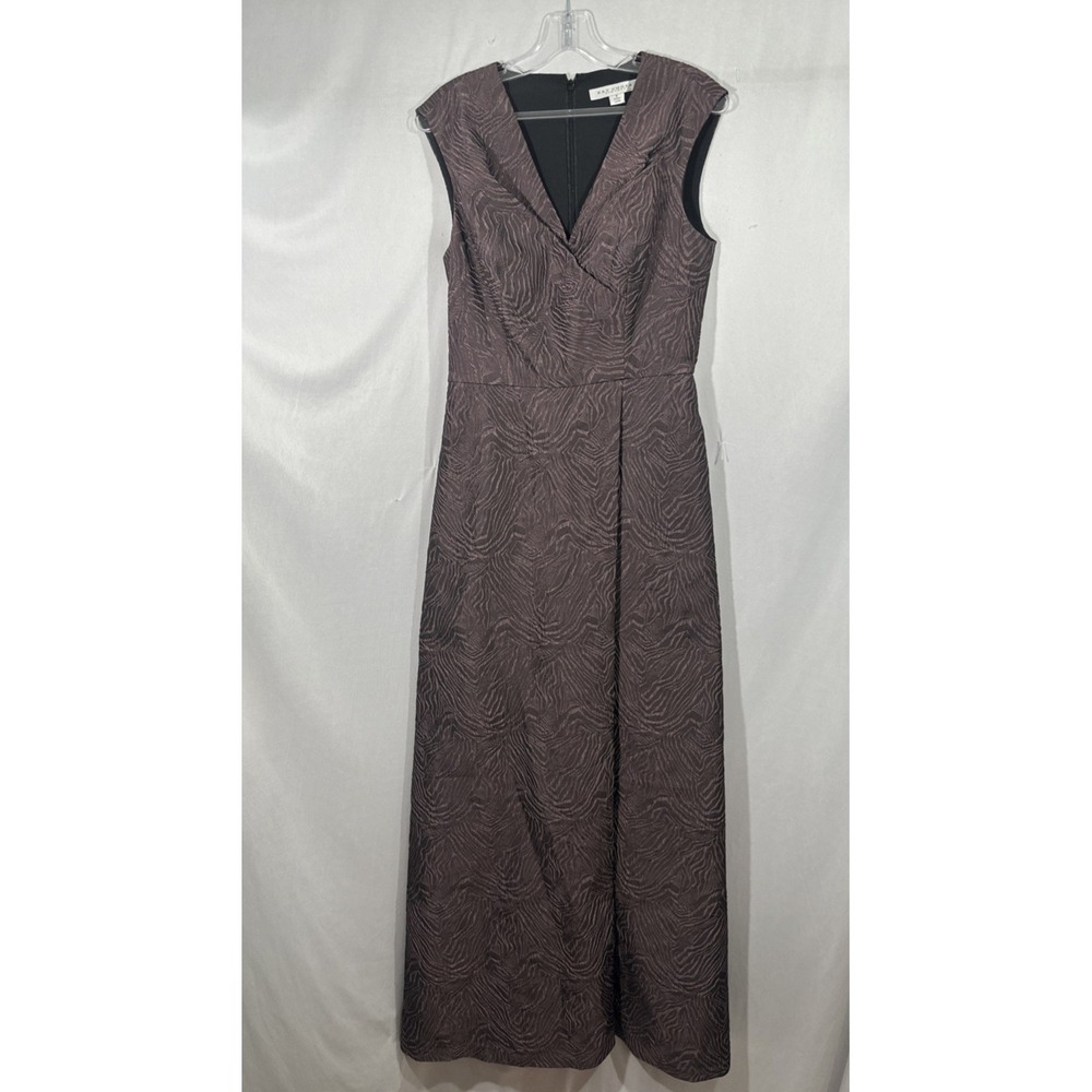 NEW Kay Unger [ 6 ] V Neck‎ Walk Thru Jumpsuit Gown in Purple S2121